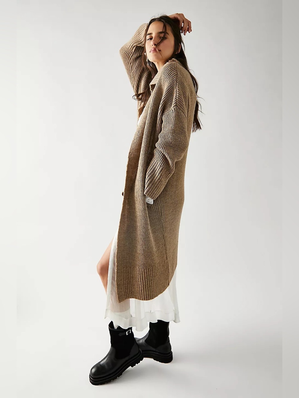 Free People Finely Maxi Open Cardigan